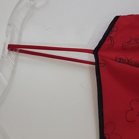 Stepping Out Red w/Black Embroidery & Sequins Party A-Line Dress S - Picture 6 of 11